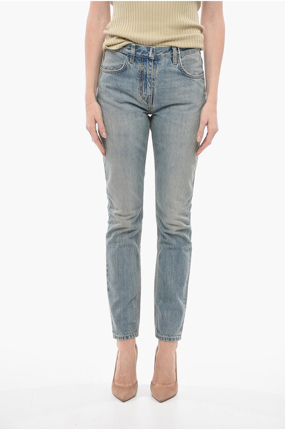 Givenchy Stone Washed Skinny Fit Denims With Belt Loops 16cm In Blue