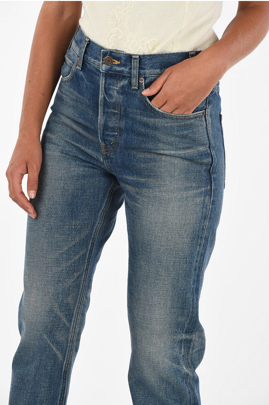 Celine stone washed straight fit jeans women - Glamood Outlet