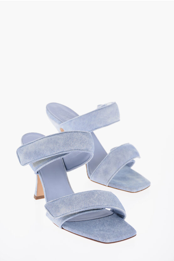 Gia Borghini Stonewashed Denim Perni Sandals 10cm