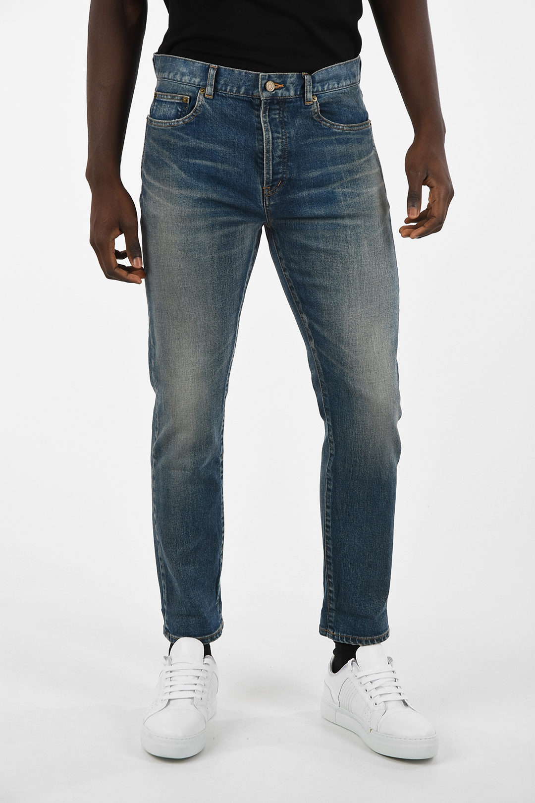 Saint Laurent Stonewashed Regular Fit Jeans 17cm men - Glamood Outlet