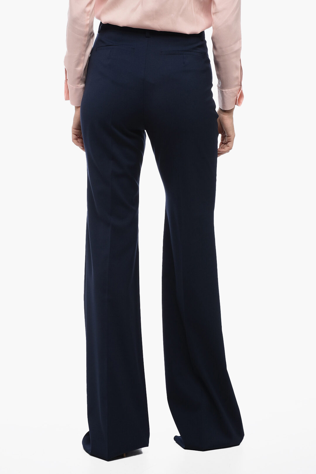 Sportmax Straight Fit HANGAR Wool Pants with Concealed
