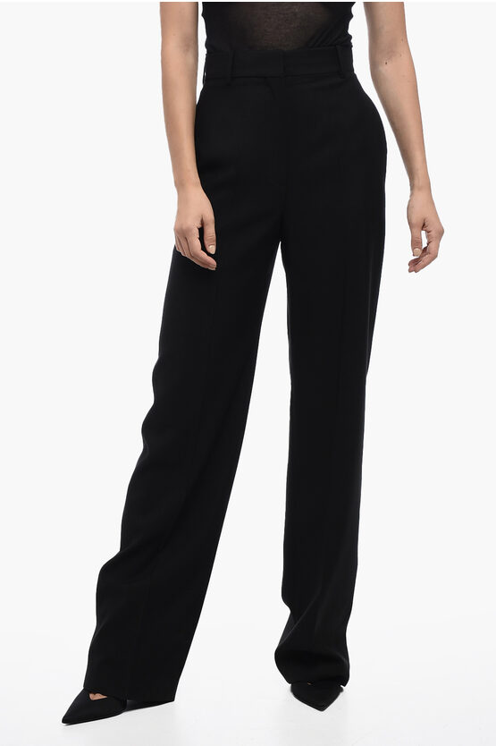 Alexander Mcqueen Straight-fit High Waisted Pants In Black