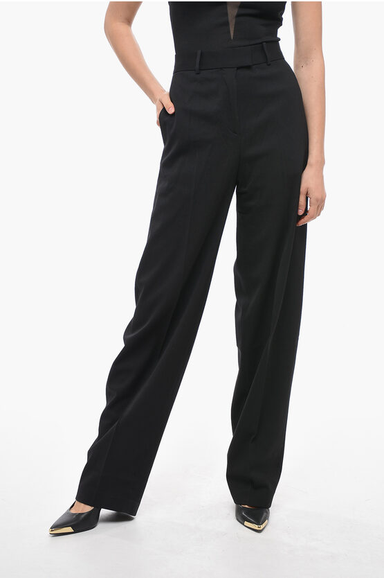 Shop Attico Straight-fit Jagger Pants With Front Pleats