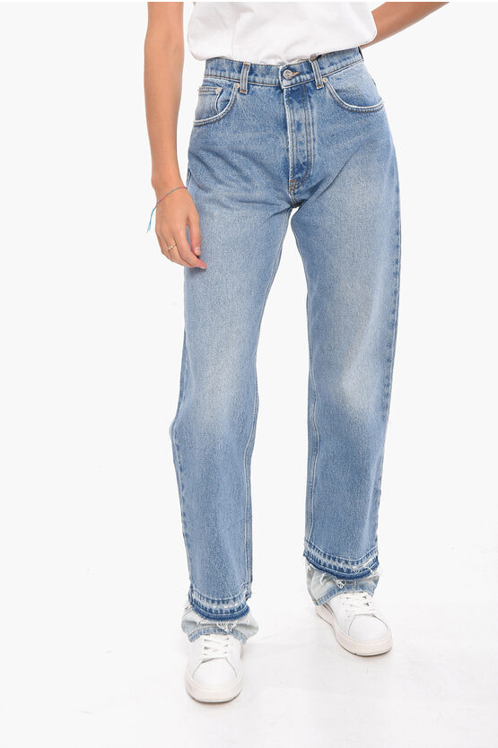 N°21 Straight Fit Jeans With Double Layer Bottom In Blue