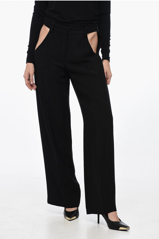 Shop Mugler Straight-fit Pants With Cut-out Details