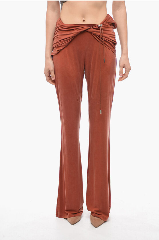 Shop Jacquemus Straight Fit Espelho Pants With Draped Design
