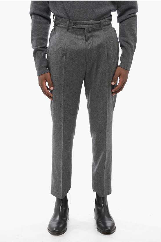 Corneliani Straight-fit Virgin Wool Pants In Gray