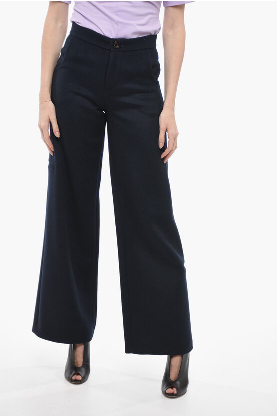 Aeron Straight Fit Wool Harbour Trousers In Black