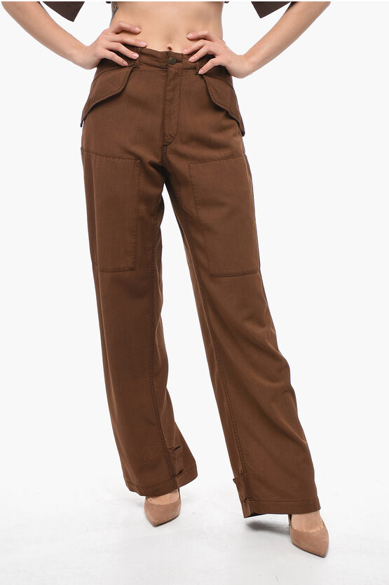 Shop Etro Straight Fit Wool Pants With Belt Loops
