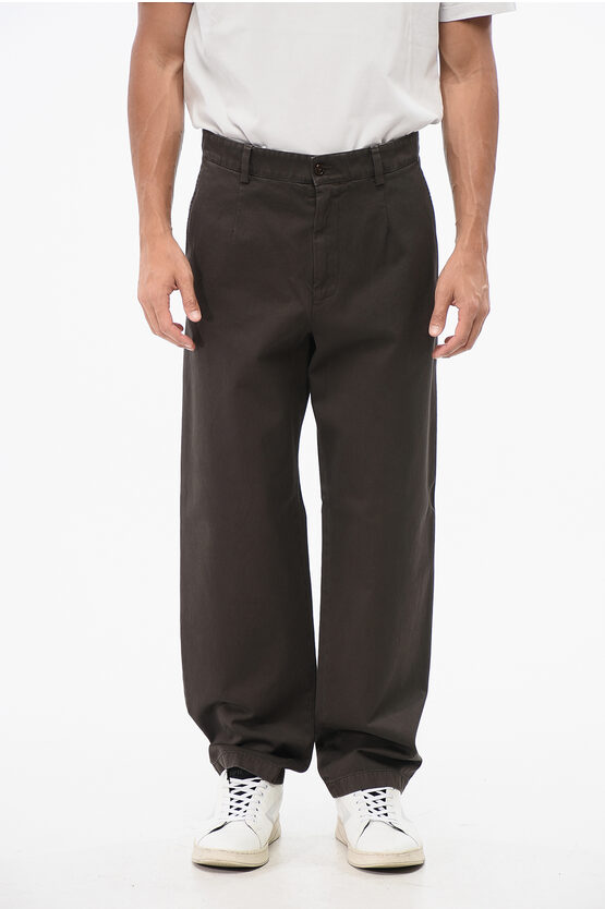 Dolce & Gabbana Straight Leg Chino Pants With Belt Loops In Brown