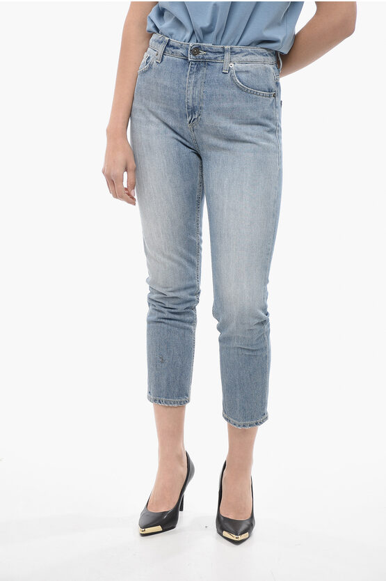 Shop Dondup Straight Leg Cindy Jeans With Visible Stitching 16cm