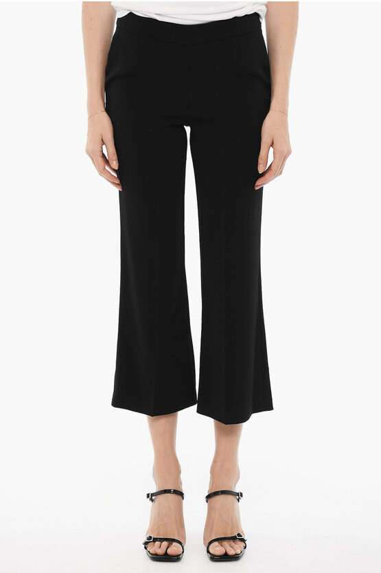 Shop Edra Straight Leg Cropped Pants With Side Closure