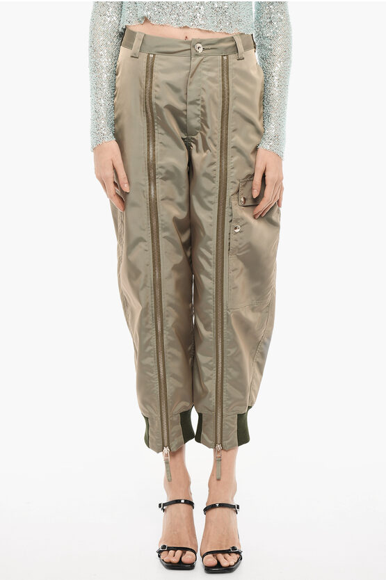 Shop Vaquera Straight Leg Cropped Pants With Zip Details