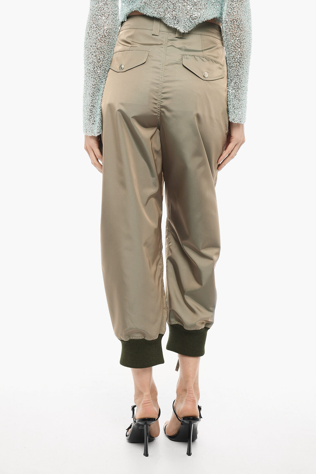 専用　glamb Cropped Work Pants L Vaquera Straight Leg Cropped Pants with Zip Details women