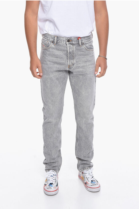 Diesel Straight-leg D-sark Denims With Logo Patch In Gray
