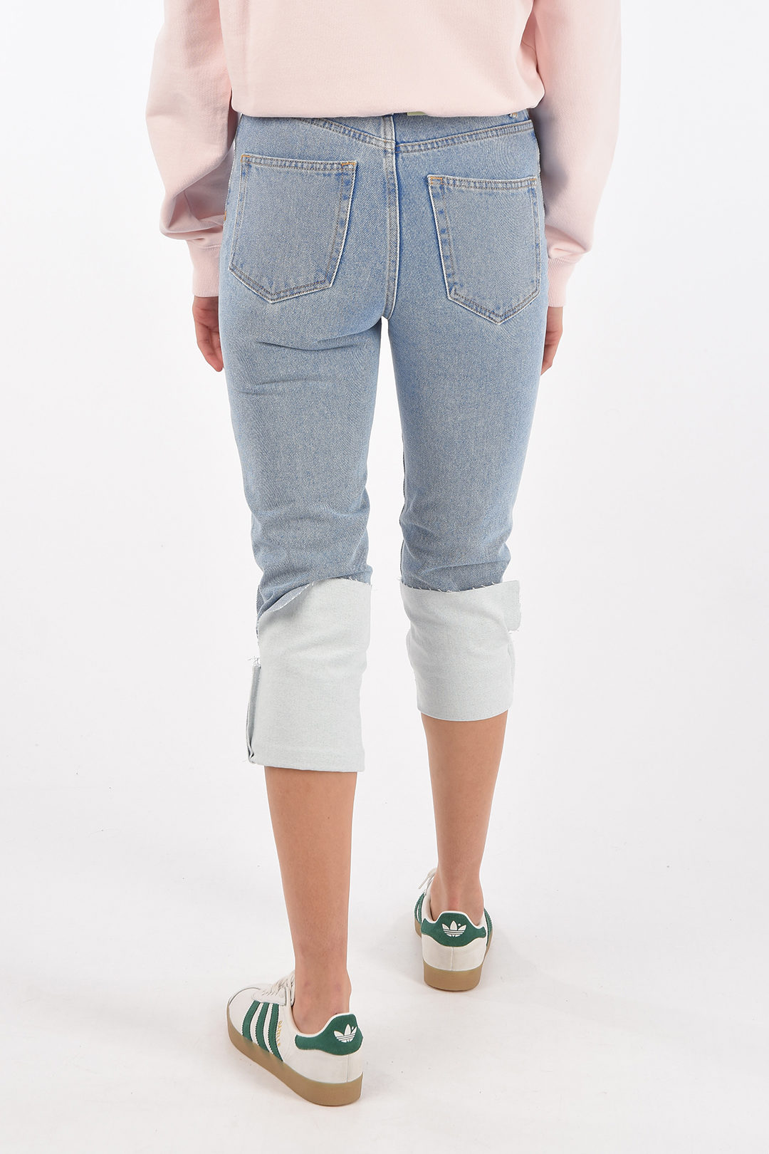 off white straight leg jeans