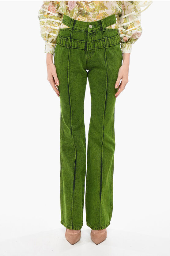 Andersson Bell Straight Leg Jeans With Cut-out Details 23cm In Green