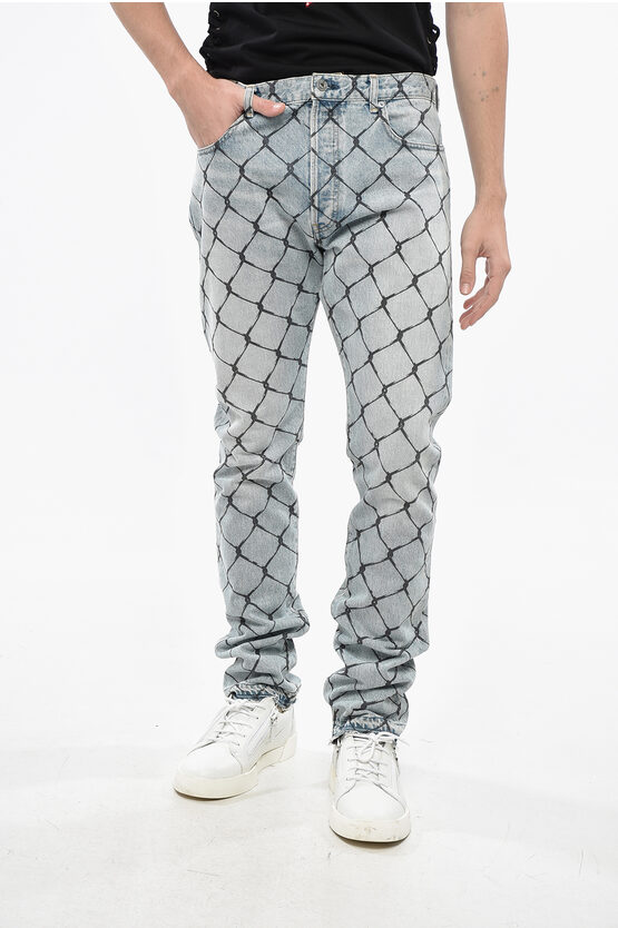 Gallery Dept. Straight Leg Jeans With Net-effect Print In Multi