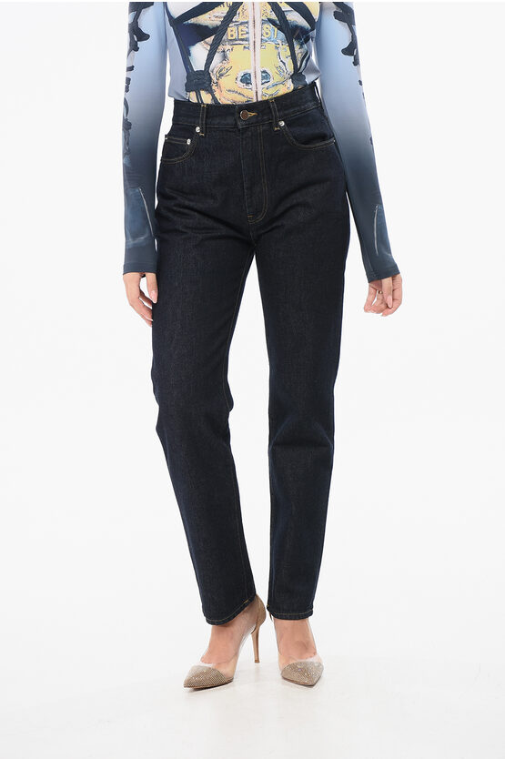 Loulou Studio Straight Leg Jeans With Visible Stitching 17cm In Blue