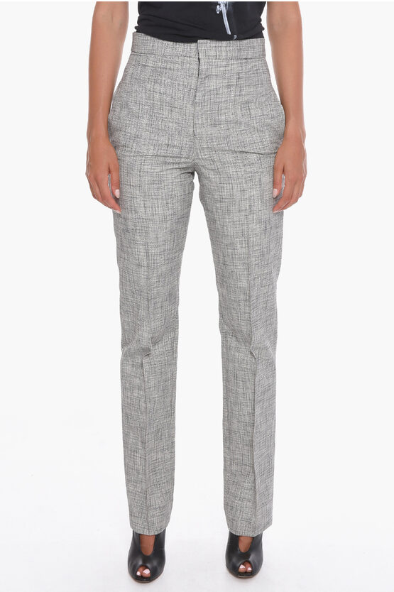 Isabel Marant Straight-leg Lirokia Trousers With Check Pattern In Grey