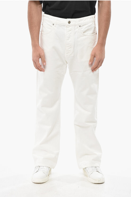 1989 Studio Straight Leg Osaka Jeans With Suede Patch 23cm In White