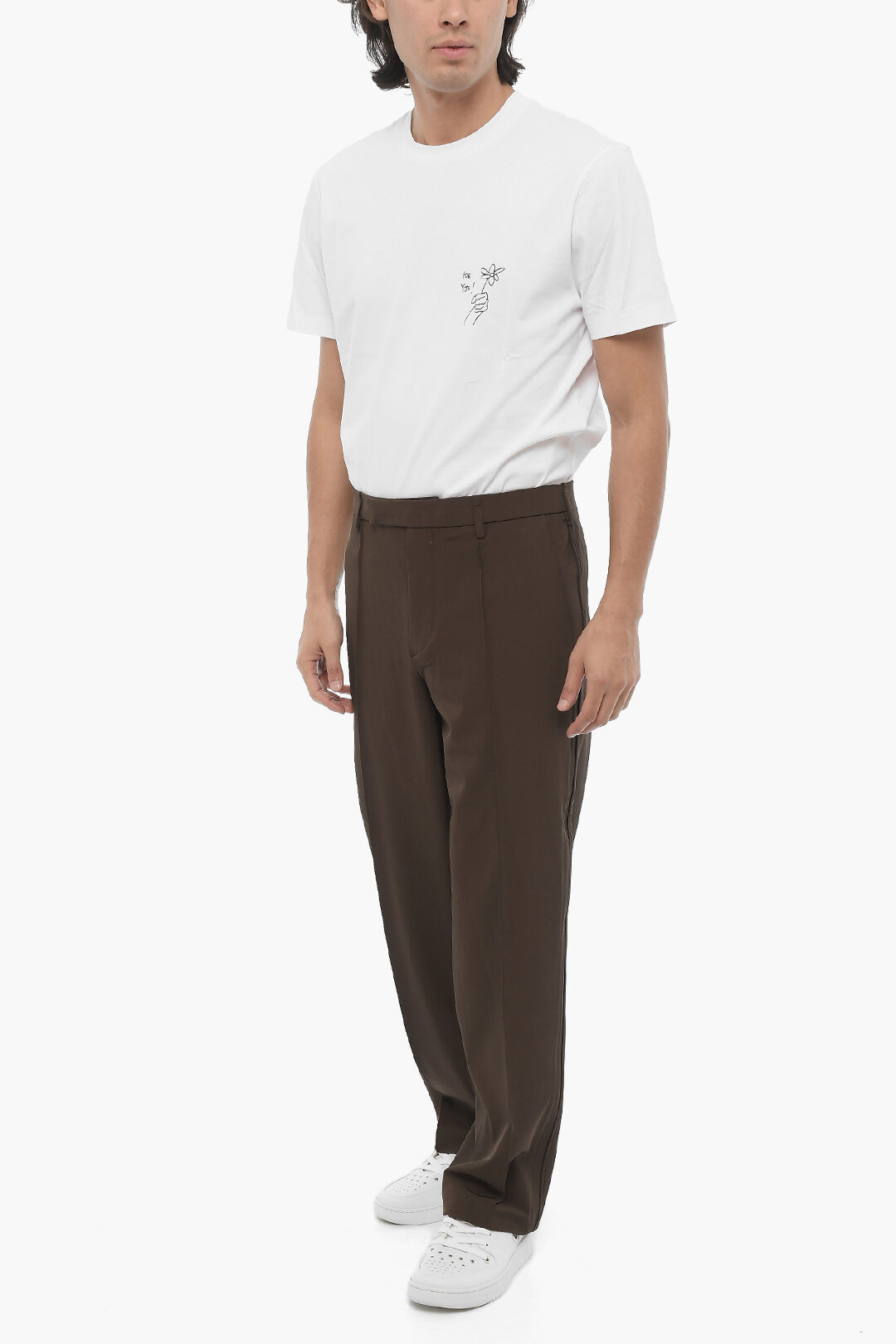 Neil Barrett Straight Leg Slim Fit Pintuck Pants men