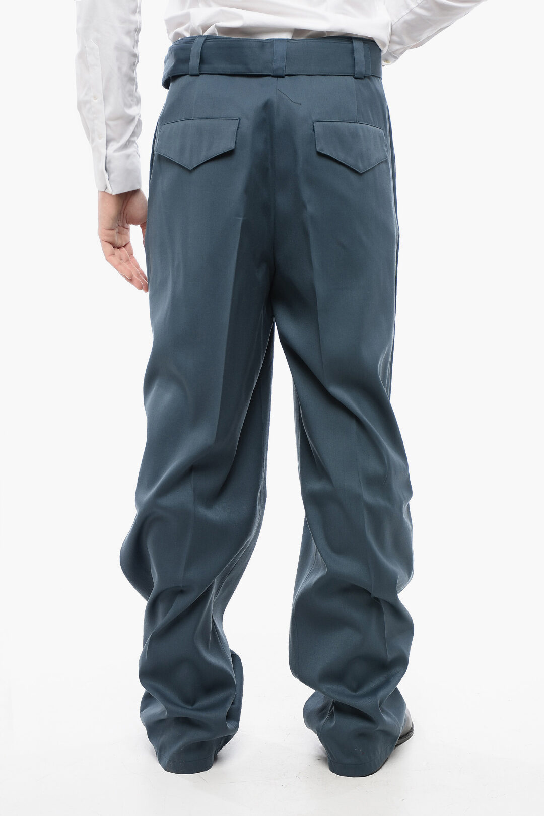 国内発送☆送料関税込【JIL SANDER】Grey Virgin Wool Pants Virgin wool wide-leg pants in grey - Jil Sander | Mytheresa