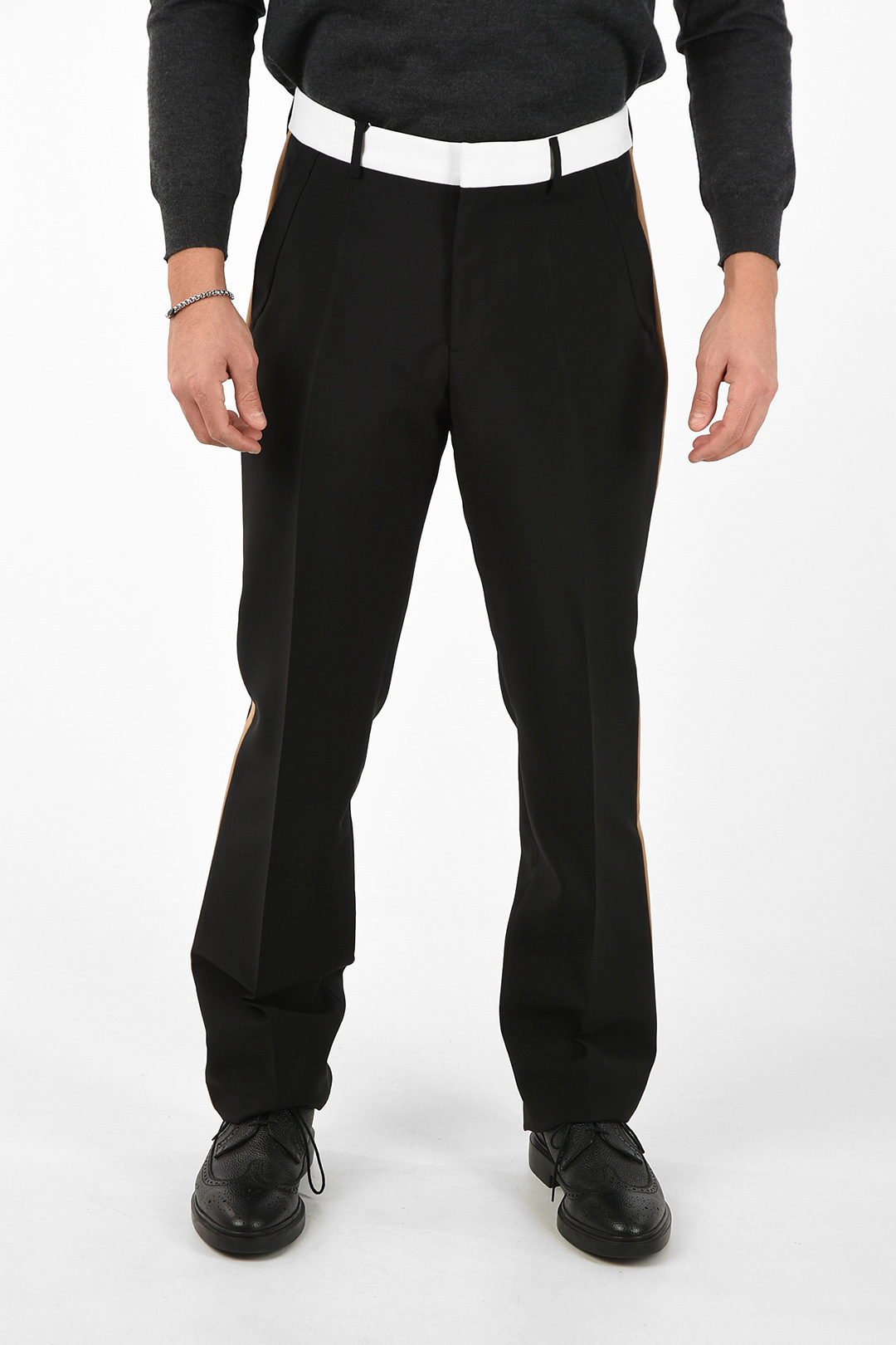 BURBERRY Size 36 Black Embellishment Mohair Wool Tuxedo Dress Pants  Sui  Generis Designer Consignment