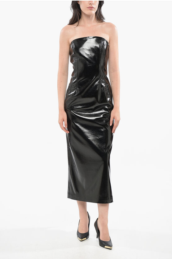The Andamane Strapless Faux Leather Selina Dress Grösse 42 In Black