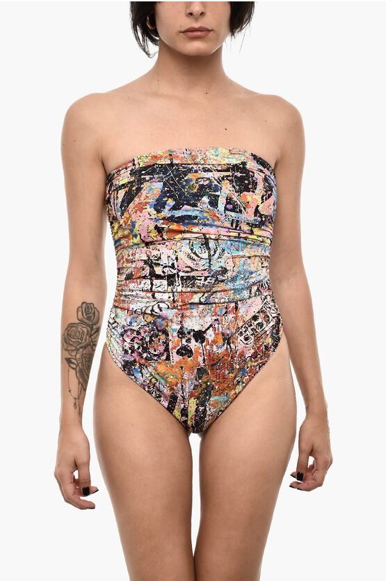 Dsquared2 Strapless Printed One Piece Swimsuit Grösse 40
