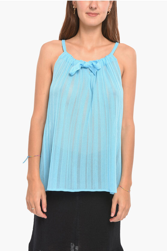 Altea Strapless Top With Self-tie Detailing In Blue