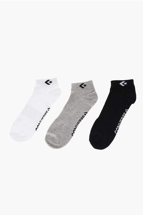 Converse Stretch 3 Pairs Of Socks Set With Logo Embroidery In Multi