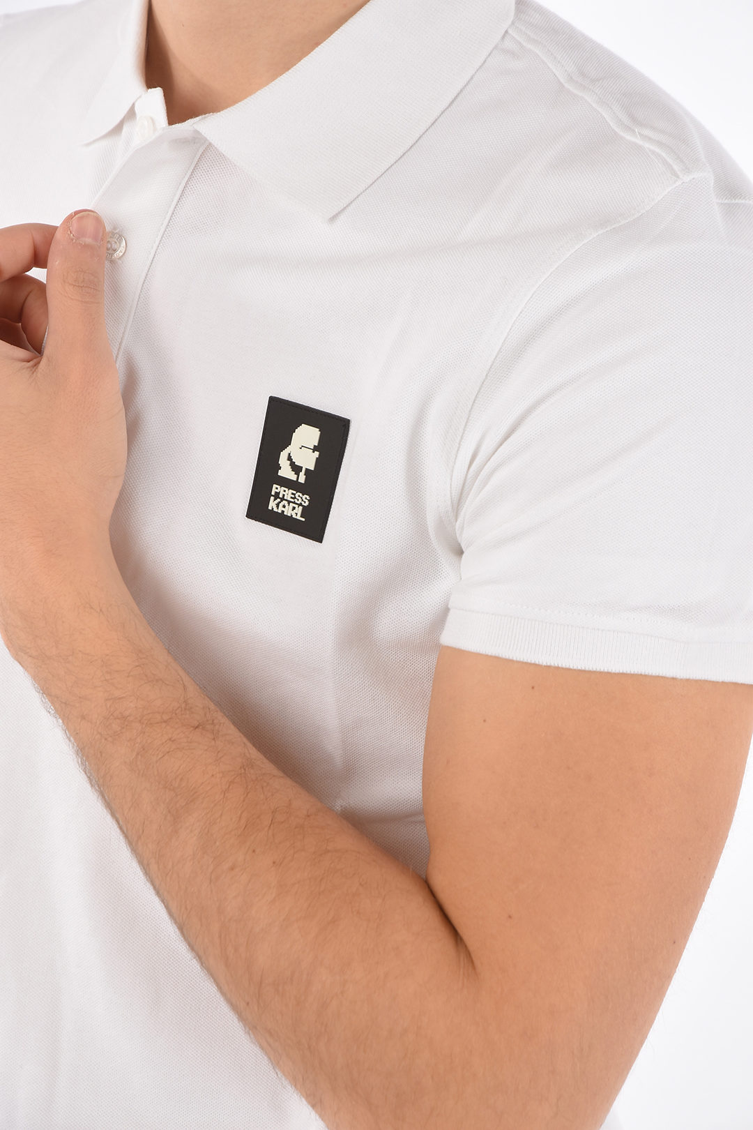 Nylon Beer Goot Karl Lagerfeld stretch cotton 2 button polo shirt men - Glamood Outlet