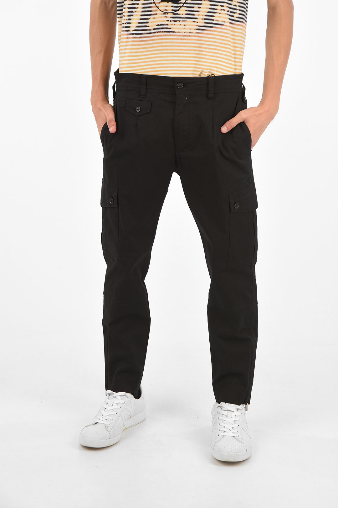 Dolce & Gabbana Stretch Cotton Cargo Pants with Belt Loops men ...