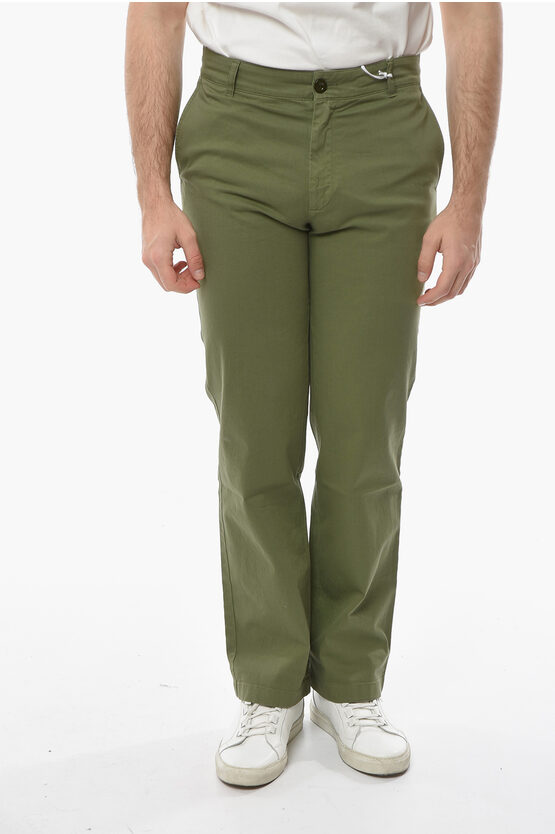 Department 5 Stretch Cotton Chino Pants In Green