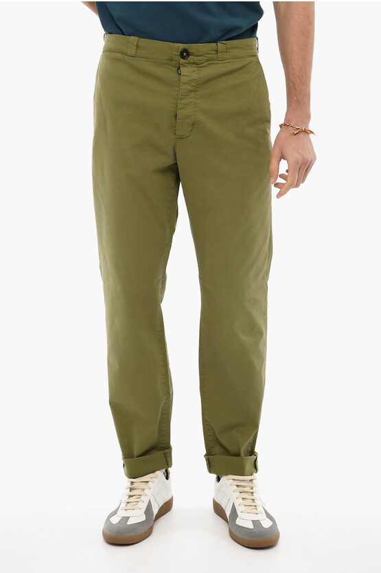 Woolrich Cotton Fatigue Trousers In Green