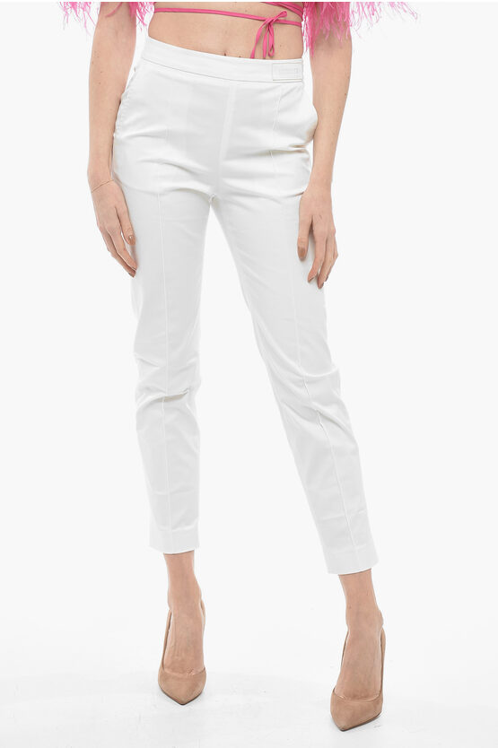 Shop Moncler Stretch Cotton Chinos Pants With Side Zip