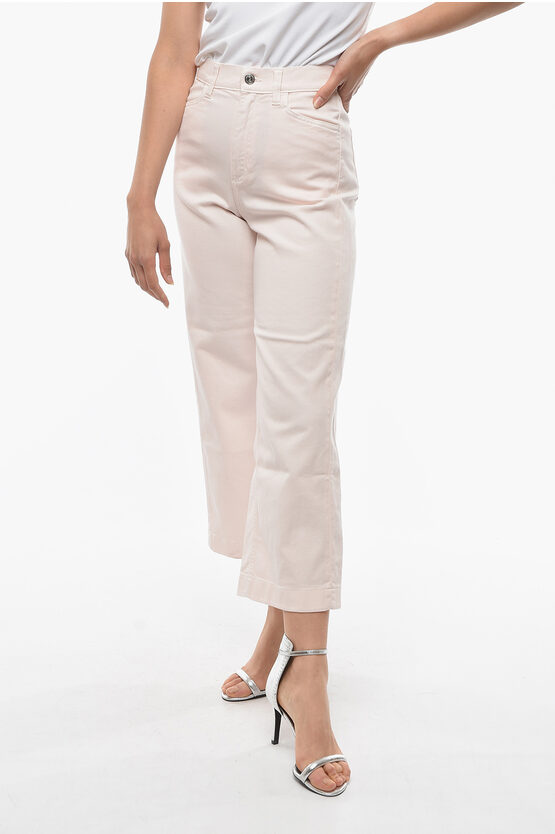 Department 5 Stretch Cotton Concorde Palazzo Trousers In Pink