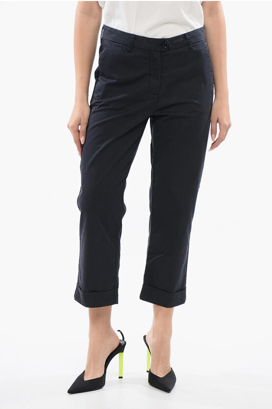 WOOLRICH Stretch Cotton Cropped Fit Chinos Pants