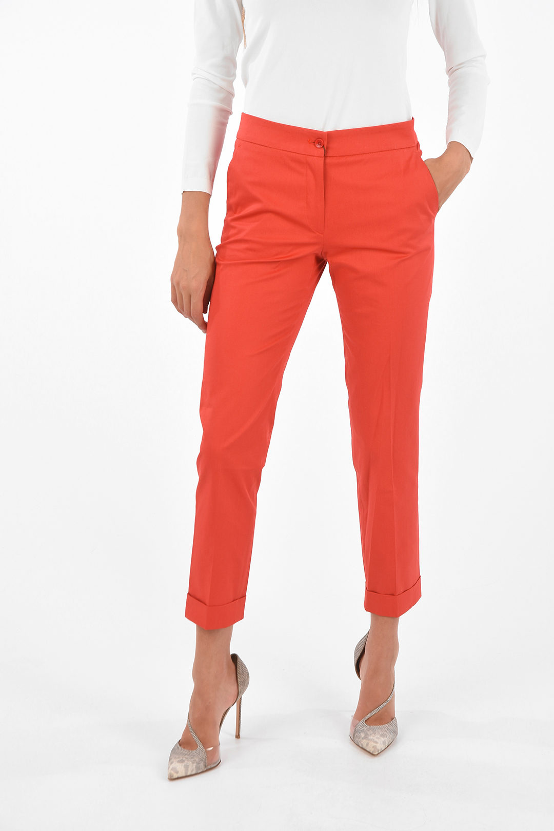 Etro Stretch Cotton Cuffed Hem Pants women Glamood Outlet