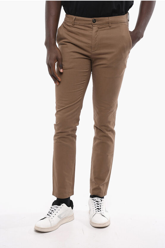 Department 5 Stretch Cotton David Chino Pants In Brown