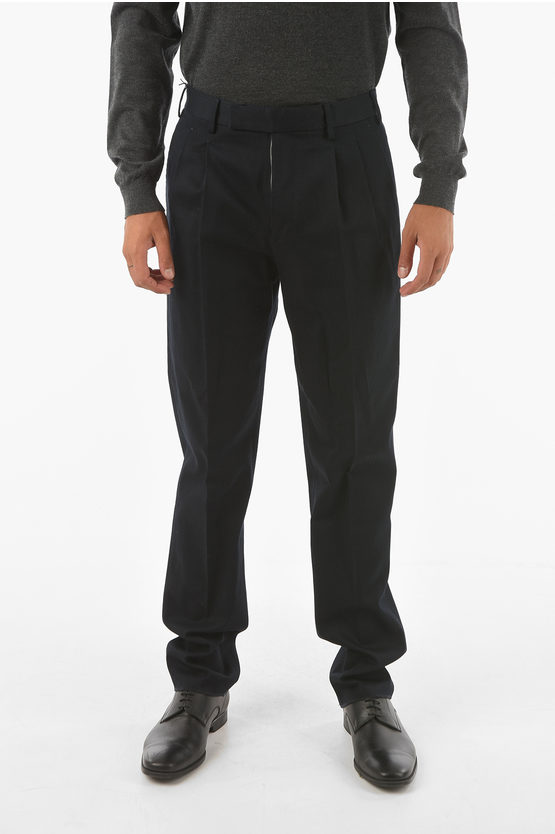 Ermenegildo Zegna stretch cotton double pleat pants men Glamood Outlet