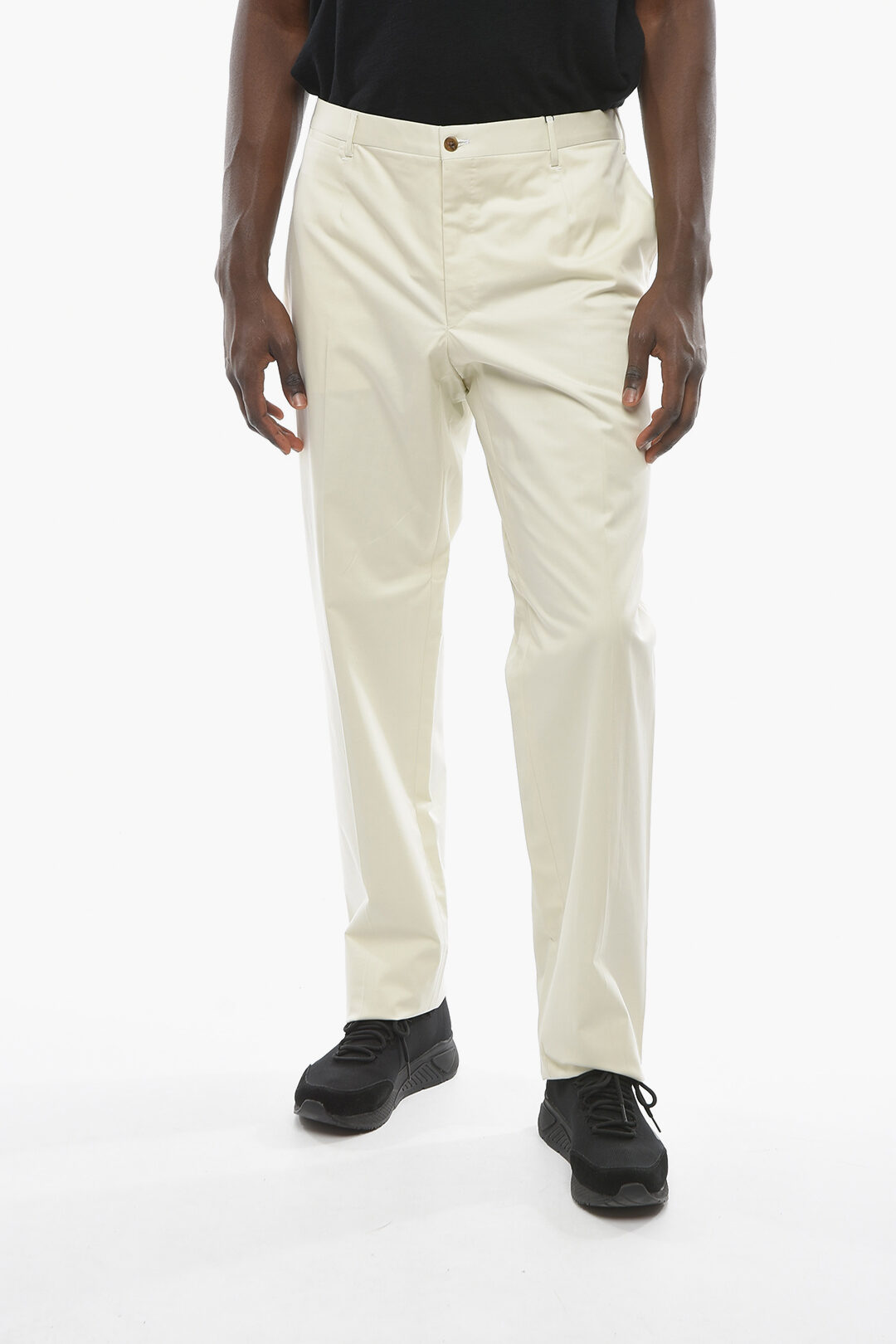 Corneliani Stretch Cotton LEADER Pants with Belt Loops men Glamood Outlet