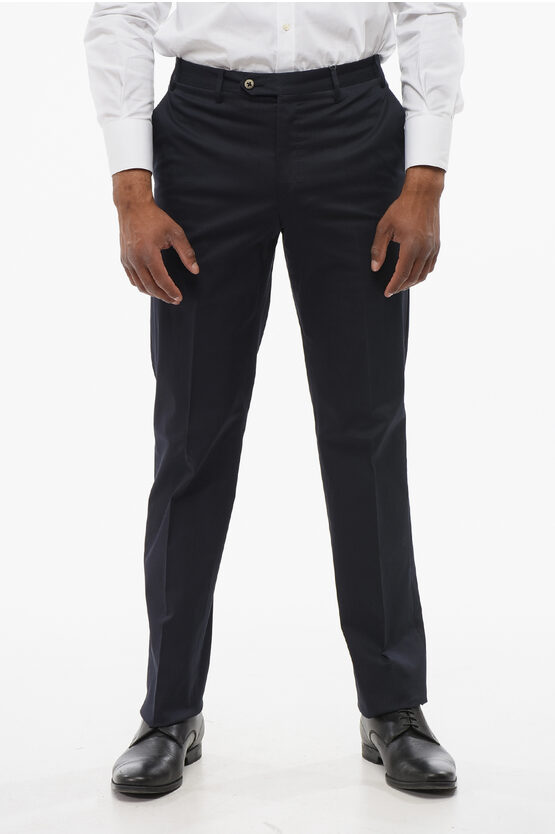 Corneliani Stretch Cotton Leader Pants With Zipped Pockets