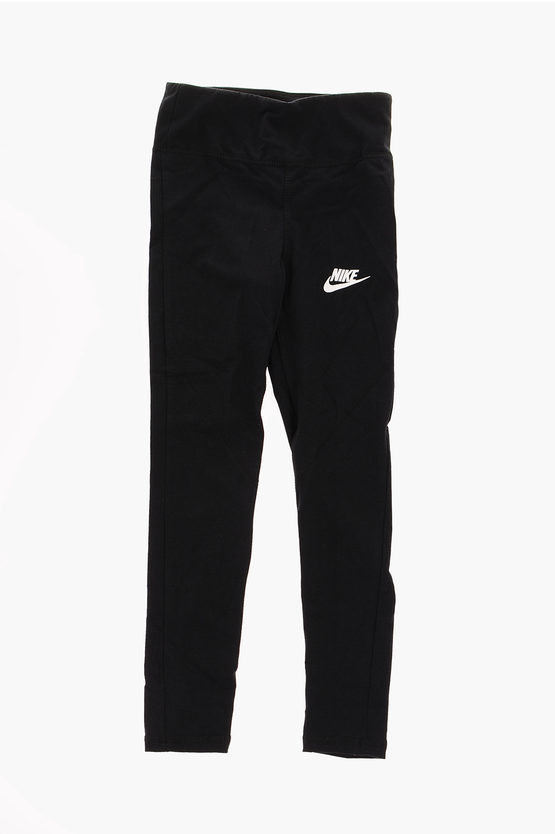Nike Stretch Cotton Leggings In Black