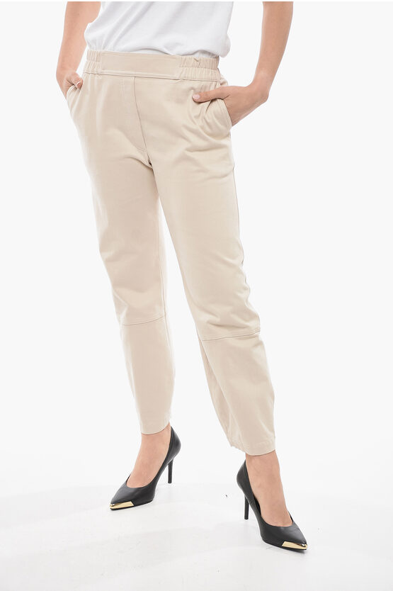 Shop Gentryportofino Stretch Cotton Pants With Elastic Cuffs