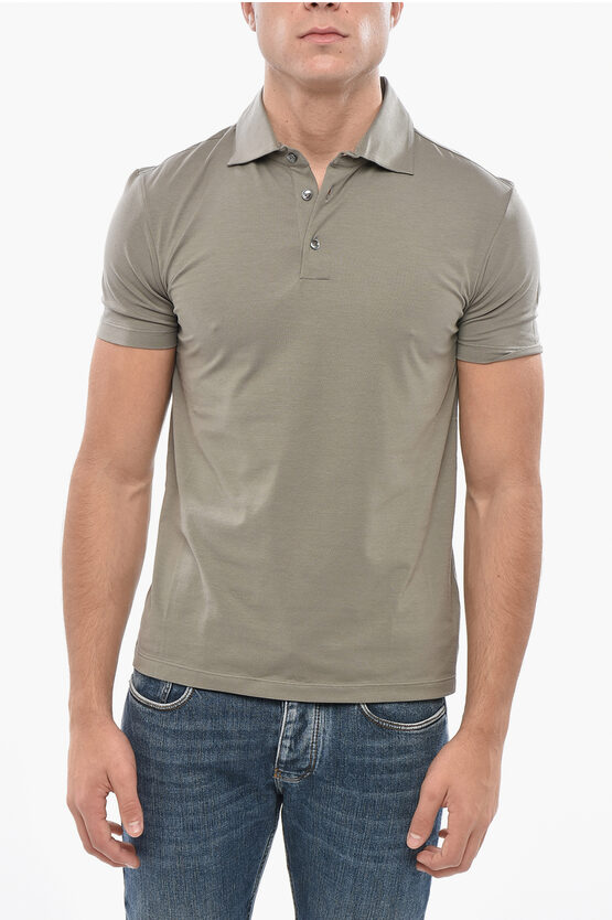 Malo Stretch Cotton Polo In Gray