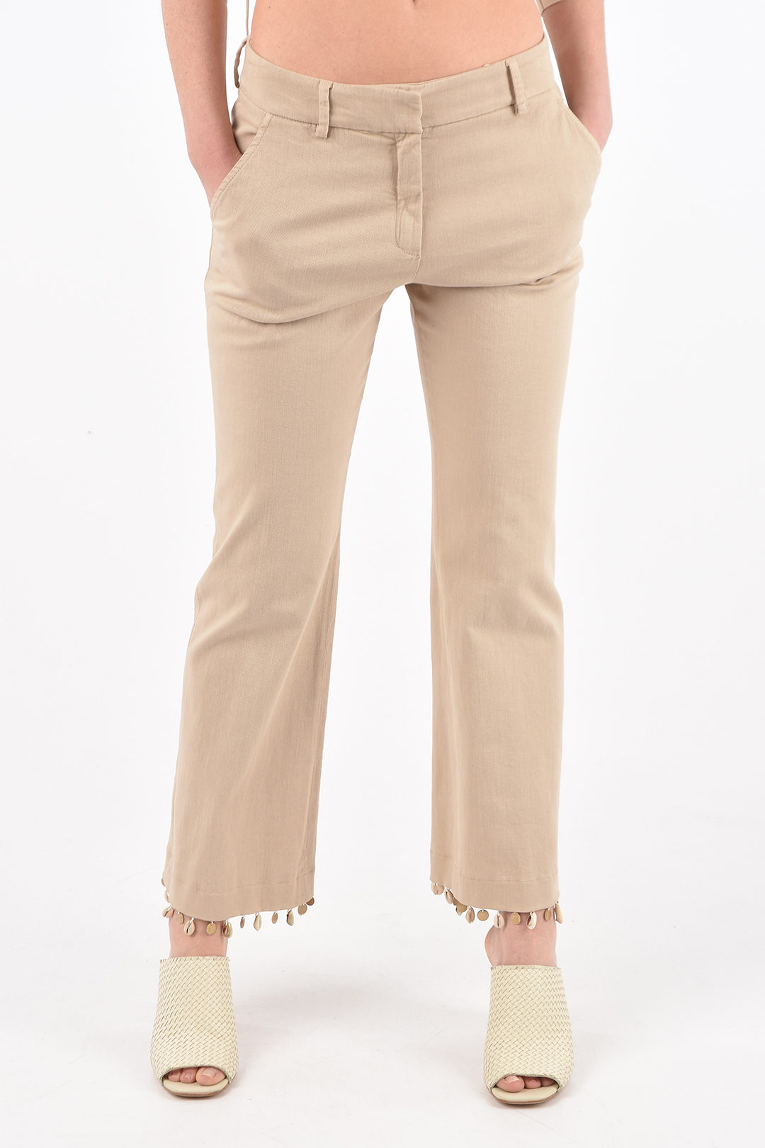 True Royal stretch cotton SANDY pants with shells on the bottom women ...