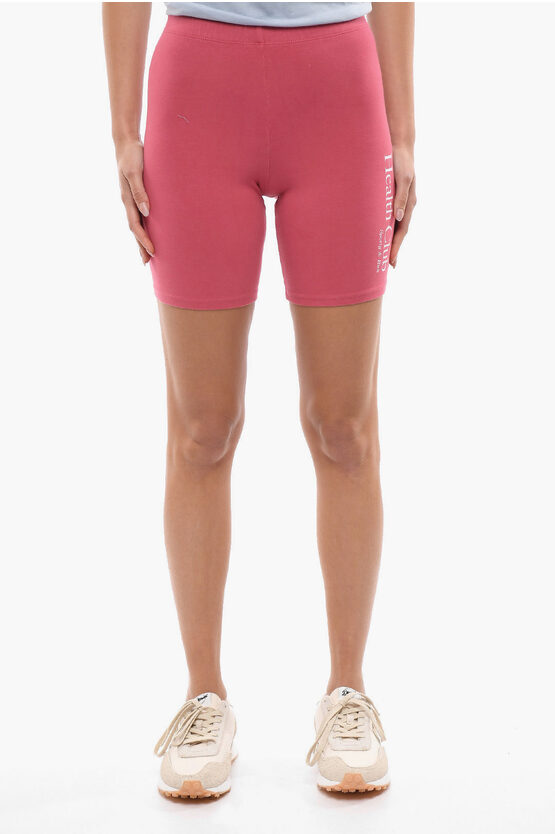 Sporty And Rich Stretch Cotton Shorts With Elastic Waistband In Pink
