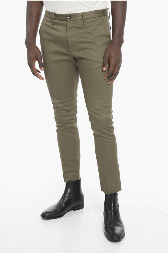 Nine In The Morning Stretch Cotton Slim Fit Easy Man Chino Pants In Green